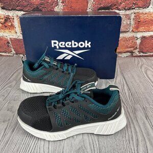 Reebok Women's Fusion Flexweave Safety Toe Athletic Work Shoe, Heritage Teal, 6